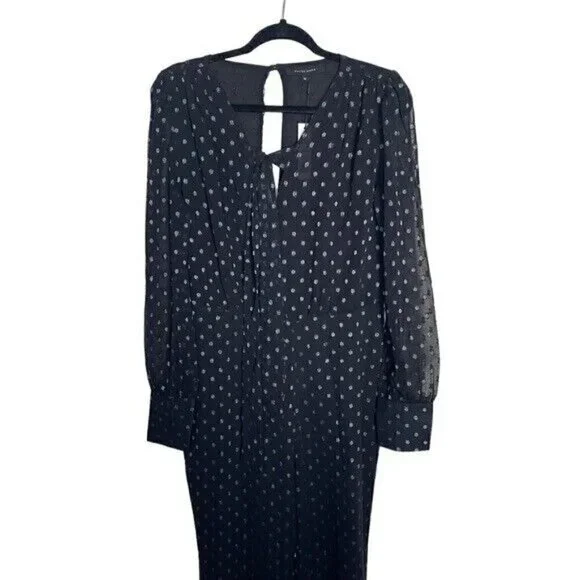 Walter Baker Emory Jumpsuit Black and Silver Women’s Size Medium